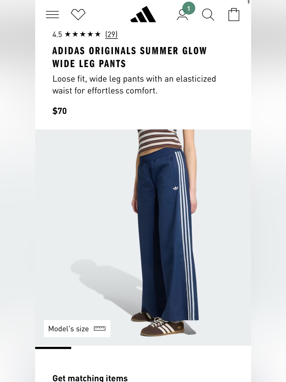 Adidas  Originals Summer Glow Pants - blue ,Medium